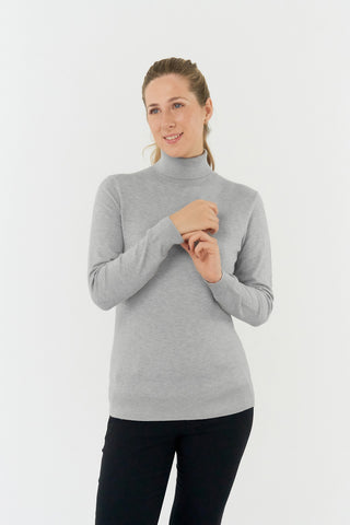 Pure Golf Simone Super Soft Roll Neck - Pale Grey