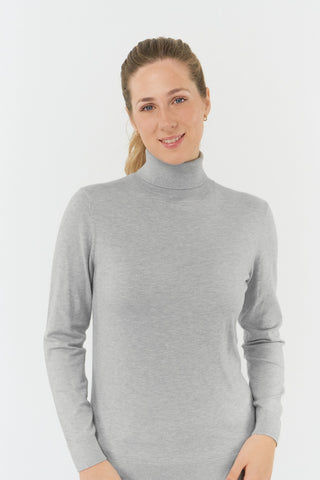 Pure Golf Simone Super Soft Roll Neck - Pale Grey