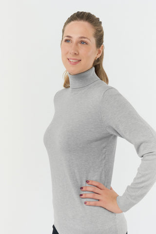 Pure Golf Simone Super Soft Roll Neck - Pale Grey