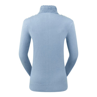 Pure Golf Ellisa Full Zip Fur Front Ladies Cardigan- Powder Blue