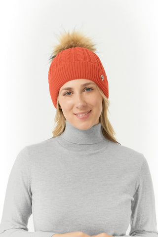 Pure Golf Suzie Waterproof Bobble Hat - Ember Orange