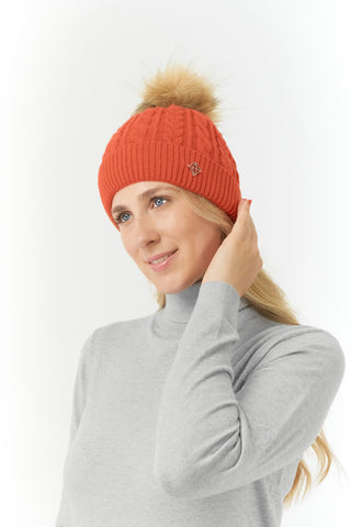 Pure Golf Suzie Waterproof Bobble Hat - Ember Orange