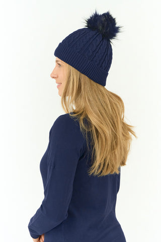 Pure Golf Suzie Waterproof Bobble Hat - Navy