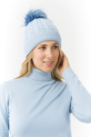 Pure Golf Suzie Waterproof Bobble Hat - Powder Blue