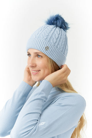 Pure Golf Suzie Waterproof Bobble Hat - Powder Blue