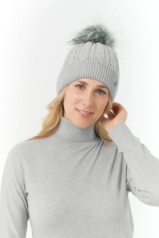 Pure Golf Suzie Waterproof Bobble Hat - Grey