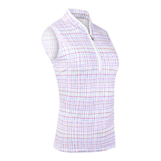 Pure Golf Rise Ladies Golf Sleeveless Polo Shirt - Pastel Score