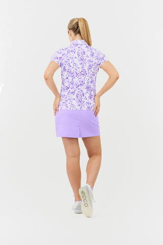 Pure Golf Amity Ladies Golf Cap Sleeve Polo Shirt - Violet Fields