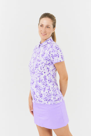 Pure Golf Amity Ladies Golf Cap Sleeve Polo Shirt - Violet Fields