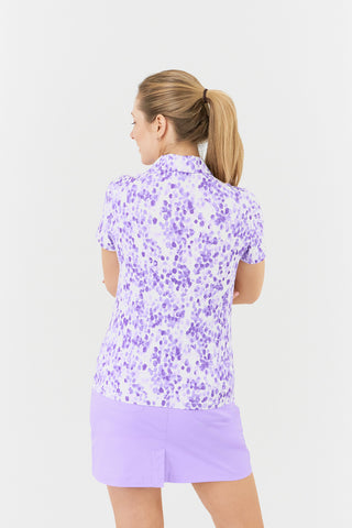 Pure Golf Amity Ladies Golf Cap Sleeve Polo Shirt - Violet Fields