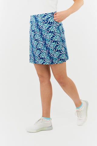 Accuracy Skort With Side Zip - Floating Palms Yale Navy