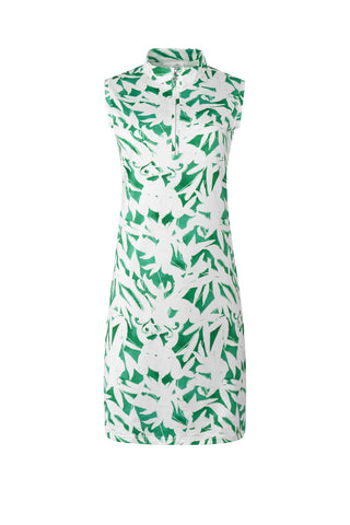 The Pure Golf product shot of the Wild Peony Emerald Miley Sleeveless dress features our botanical print.  Made in 4-way stretch material for maximum flexibility and unrestricted movement with detachable shorts for versatility and coverage. The mock neck collar offers a sleek, modern look and is a flattering fit on all body types. Designed to be anti-crease, anti-static, and quick drying. It provides UPF 50+, 95% Polyester and 5% Spandex.