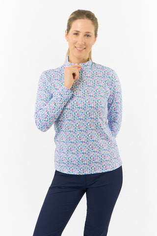 Serenity Long Sleeve Ladies Golf Zip Top - Over Eighteen Boozy