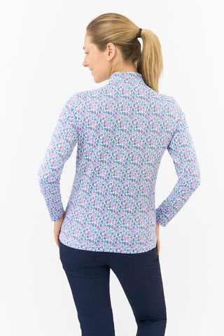 Serenity Long Sleeve Ladies Golf Zip Top - Over Eighteen Boozy