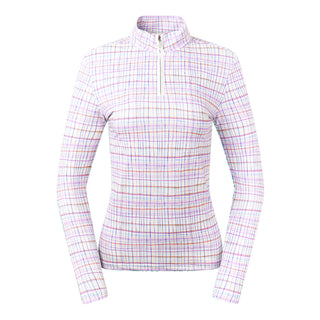 Serenity Long Sleeve Ladies Golf Zip Top - Pastel Score