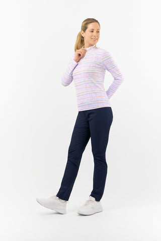 Serenity Long Sleeve Ladies Golf Zip Top - Pastel Score