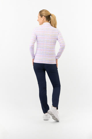 Serenity Long Sleeve Ladies Golf Zip Top - Pastel Score