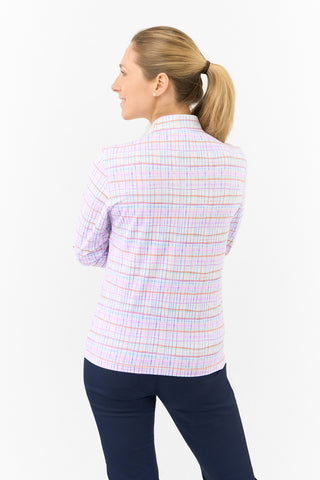 Serenity Long Sleeve Ladies Golf Zip Top - Pastel Score