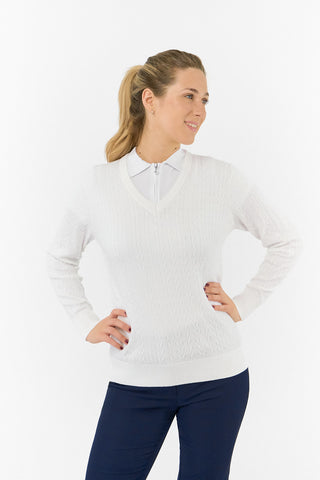 Pure Golf Suzie Summer Weight Jumper - White