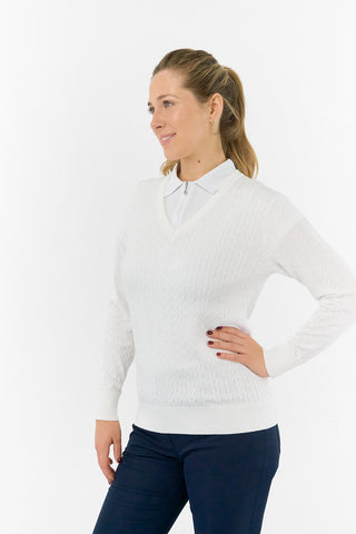 Pure Golf Suzie Summer Weight Jumper - White