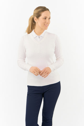 Suzie Summer Weight Jumper - White