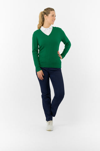 Pure Golf Suzie Summer Weight Jumper - Deep Emerald