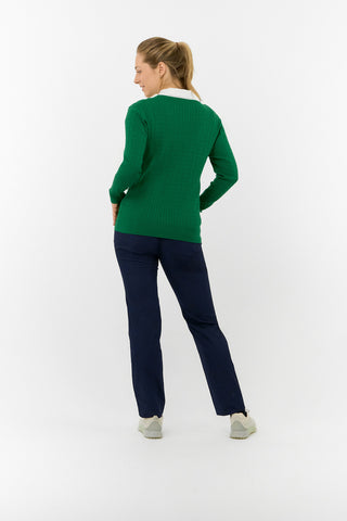 Pure Golf Suzie Summer Weight Jumper - Deep Emerald