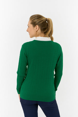 Pure Golf Suzie Summer Weight Jumper - Deep Emerald