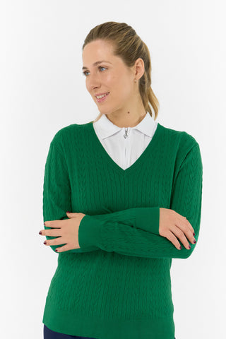 Pure Golf Suzie Summer Weight Jumper - Deep Emerald