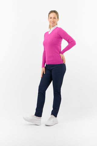 Pure Golf Suzie Summer Weight Jumper - Deep Azalea