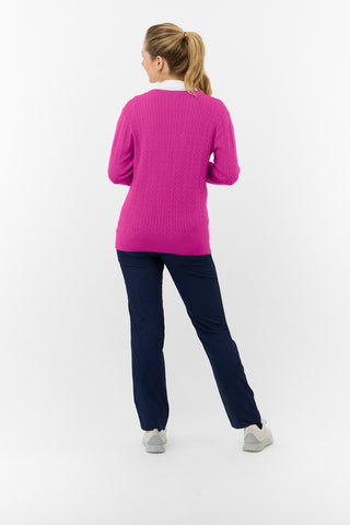 Pure Golf Suzie Summer Weight Jumper - Deep Azalea