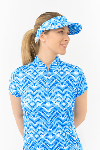 Arielle Telephone Wire Ladies Golf Visor - Santorini Skies