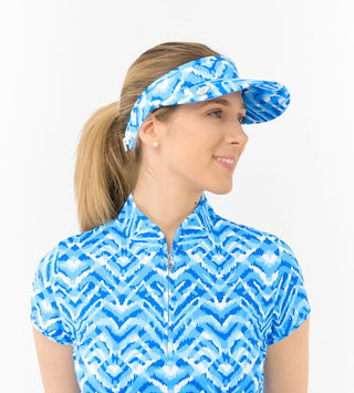 Arielle Telephone Wire Ladies Golf Visor - Santorini Skies
