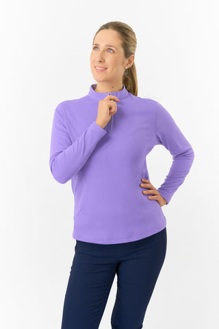 Pure Golf Ladies Iris Soft Fleece Golf Quarter Zip - Future Dusk