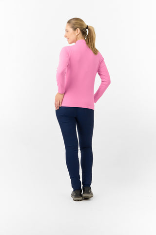 Pure Golf Ladies Iris Soft Fleece Golf Quarter Zip - Fondant Pink