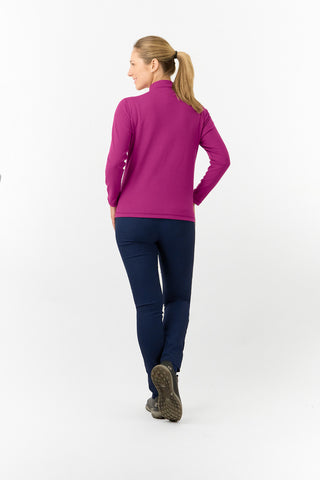 Pure Golf Ladies Iris Soft Fleece Golf Quarter Zip - Plum