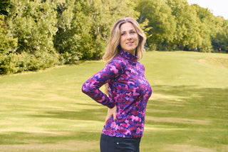 Pure Golf Ladies Amy Soft Golf Roll Neck- Autumn Aquarelle