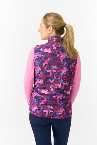 Pure Golf Ladies Eve Reversible Gilet - Autumn Aquarelle
