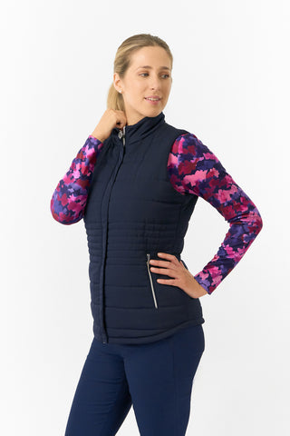 Pure Golf Ladies Eve Reversible Gilet - Autumn Aquarelle