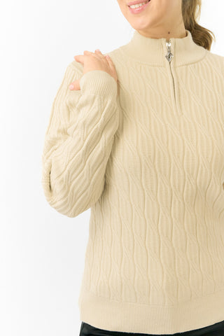 Pure Golf Ladies Sorrell Lined Jumper (Margot Knit) - Limestone