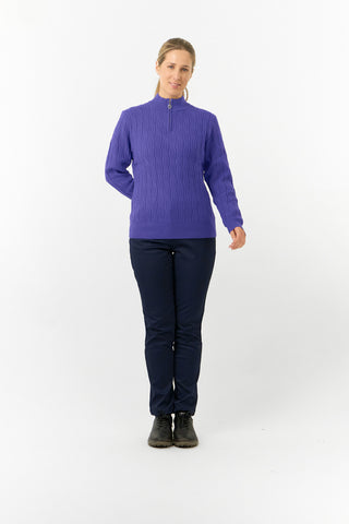 Pure Golf Ladies Sorrell Lined Jumper (Margot Knit) - Future Dusk