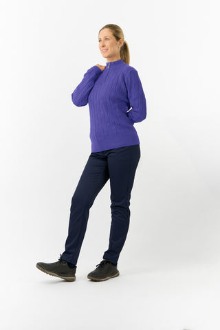 Pure Golf Ladies Sorrell Lined Jumper (Margot Knit) - Future Dusk