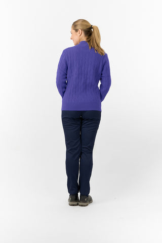 Pure Golf Ladies Sorrell Lined Jumper (Margot Knit) - Future Dusk
