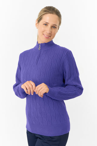 Pure Golf Ladies Sorrell Lined Jumper (Margot Knit) - Future Dusk