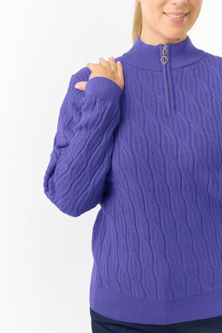 Pure Golf Ladies Sorrell Lined Jumper (Margot Knit) - Future Dusk