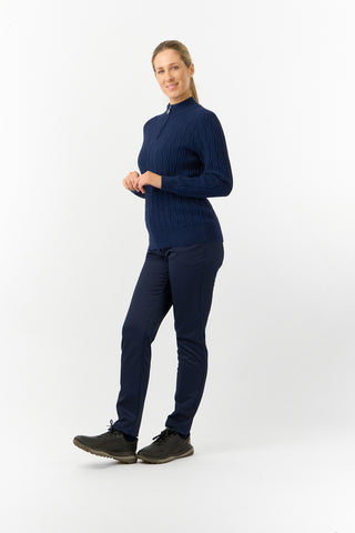 Pure Golf Ladies Sorrell Lined Jumper (Margot Knit) - Navy