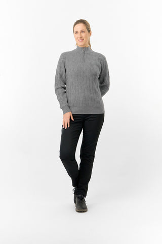 Pure Golf Ladies Sorrell Lined Jumper (Margot Knit) - Charcoal Grey