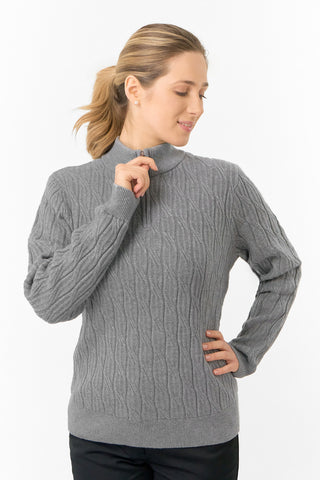 Pure Golf Ladies Sorrell Lined Jumper (Margot Knit) - Charcoal Grey
