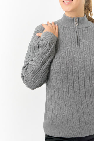 Pure Golf Ladies Sorrell Lined Jumper (Margot Knit) - Charcoal Grey