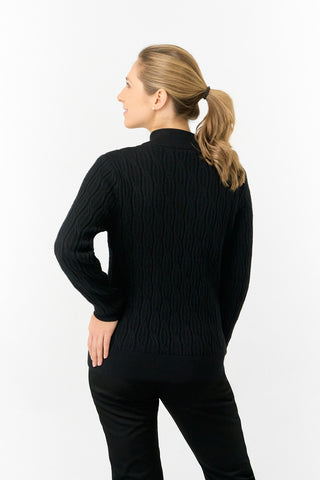 Pure Golf Ladies Sorrell Lined Jumper (Margot Knit) - Black